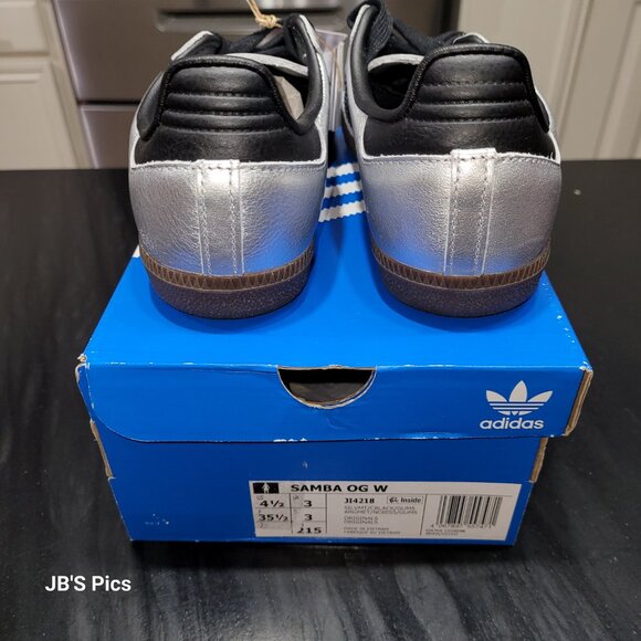Adidas SAMBA OG Originals Silver Metallic Black Gum Women's JI4218 - Picture 10 of 16